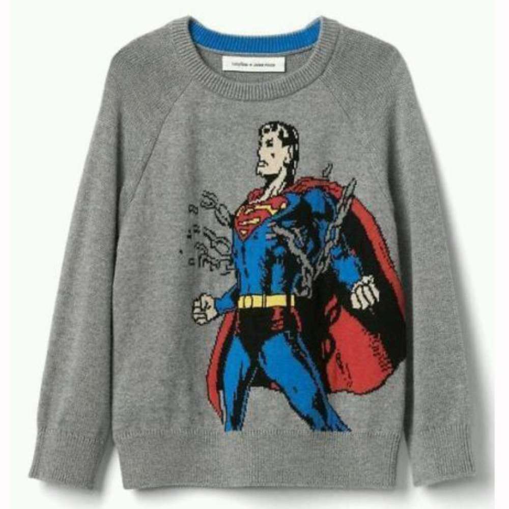 Baby Gap NWT Superman Intarsia Crew Sweater